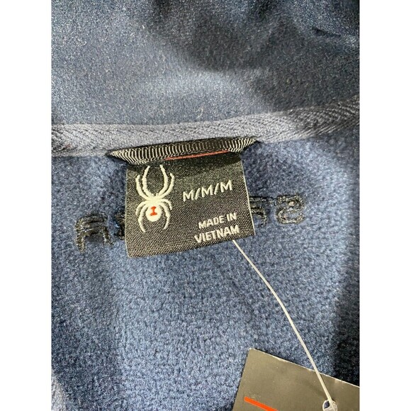 Spyder Jacket Mens Medium Blue Full Zip Long Sleeve Sweater Coat Marlin Fleece - Picture 9 of 16